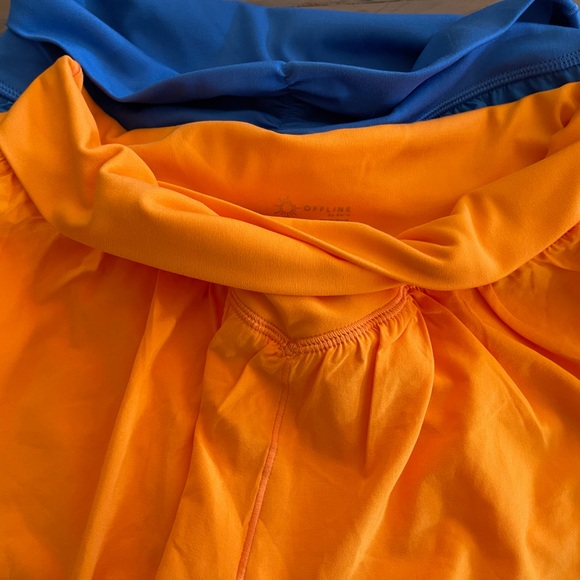 Aerie set of 3 Active Skorts Set - Pink, Blue, Orange size M - Picture 4 of 7